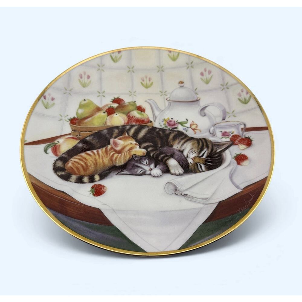 Franklin Mint "Cat Nap" Porcelain Plate 1991 Limited Edition #N4273 T. MacCombie